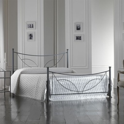 [SA-TULIPEDI1601D1] Letto matrimoniale in ferro con pediera TULIPANO Nero 166x208x h117 cm
