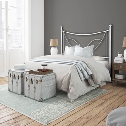 [SA-TULIGIRO1201D3] Letto in ferro una piazza e mezza con giroletto in ferro bianco 126x202x h117 cm