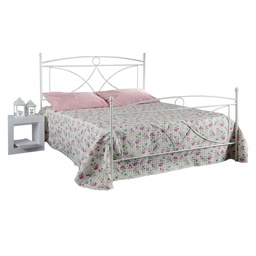 [SA-ALICEPED1201D3] Letto in ferro una piazza e mezza con pediera Bianco Alice 126x208x h128 cm