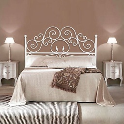 [SA-F232WP] Letto Matrimoniale con Testiera in Ferro Bianco con Contenitore 170x202xh.135 cm