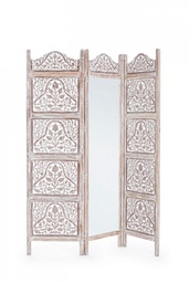 [SA-B0721448] Paravento 3 Ante Alyssa Bianco con Specchio