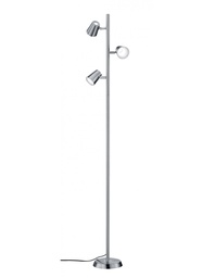 [SA-TRIO473190307] Piantana Fusto Lineare 3 Faretti Spot Led Nichel