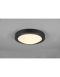 [SA-TRIO6801011-32] Plafoniera Bagno Condus Nero con Vetro Bianco IP44