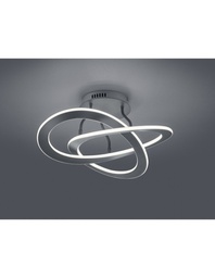 [SA-TRIO621710142] Plafoniera Soffitto 2 Cerchi Led Antracite