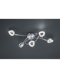 [SA-TRIOR62135106] Plafoniera Tours 5 Spot Led Cromo L54 cm