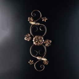 [SA-BL169-PL2-BR] Plafoniera Rosoni in Ferro Marrone Oro Due Luci 73x2x H17 cm