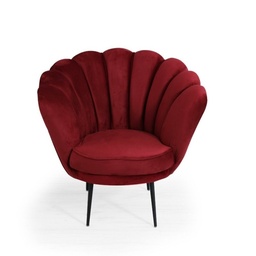[SA-FZ95709] Poltrona a Conchiglia in Velluto Rosso Orel - Misure L 64 x P 60 x H 80 cm