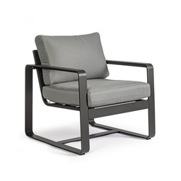 [SA-B0663109] Poltrona da giardino in alluminio antracite 74x78x84 cm