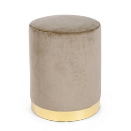 [SA-B0748176] Pouf in velluto Tortora Lucilla, diametro 35x h40 cm