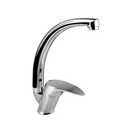 [SA-FZ56930] Rubinetto Miscelatore da Cucina Cromato con Canna in Acciaio - 26x10,3 cm