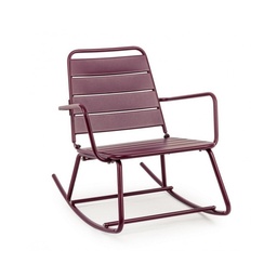 [SA-B0802896] Sedia a dondolo bordeaux Lillian, acciaio trattato per esterno, finitura opaca, da assemblare, 63x90x74h