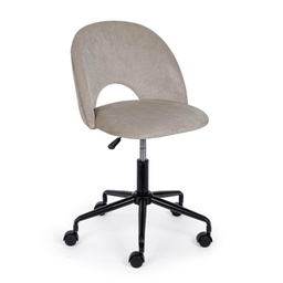 [SA-B0710167] Sedia ufficio tortora in velluto con base in acciaio