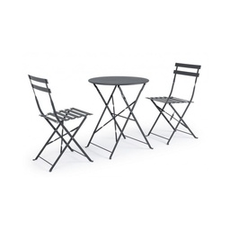 [SA-B0803549] Set da giardino Bistrot antracite con tavolo e sedie