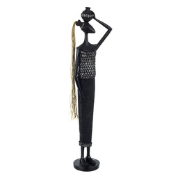 [SA-B0182193] Statuetta Zulu Donna Industrial - 14x10x61 cm