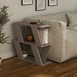 [97584] Tavolino Laterale da Salotto Lazena Colore Tortora - 60x22x57 cm