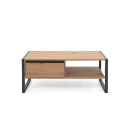 [SA-FZ90450] Tavolino salotto con cassetto quercia antracite 100x55x40 cm