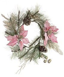[SAM-B0932854] 6x Corona Annabel Poinsettia Rosa D40 - Samnite