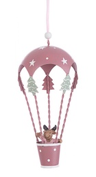 [SAM-B0935501] 6x Pendaglio Felicia Mongolfiera Renna Rosa - Samnite
