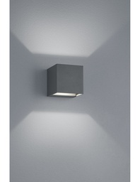 [SAM-TRIO226860242] Applique Cubo Antracite Doppia Luce Led Adaja IP54 Trio Lighting - Samnite