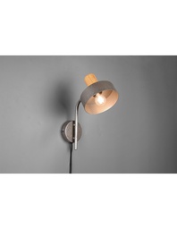 [SAM-TRIO209500167] Applique Gaya 1xE14 Nichel Antico E Legno H32 cm Trio Lighting - Samnite