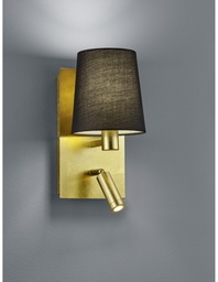 [SAM-TRIO271470279] Applique Moderna Oro con Paralume Nero e Spot Led Marriot Trio Lighting - Samnite