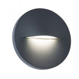 [SAM-SOV99201/16] Applique Segnapasso Tondo in Alluminio Pressofuso 3W 360 Lumen 4000°K grafite - Samnite