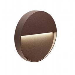 [SAM-SOV98156/27] Applique Tonda in Alluminio Pressofuso con Diffusore Satinato - Illuminazione a LED 3W - Luce Calda caffe' - Samnite