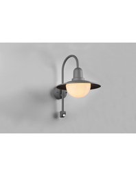 [SAM-TRIO207269142] Applique Vintage Braccio Curvo Antracite Con Sensore Movimento IP44 Norman Trio Lighting - Samnite