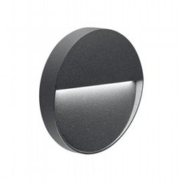 [SAM-SOV99156/16] Applique tonda in alluminio pressofuso con diffusore satinato grafite - Samnite