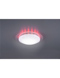 [SAM-TRIOR62093500] Bilbo plafoniera led diffusore bianco effetto stelle con bordo trasparente con rgb retro illuminato e telecomando multifunzione  - Samnite