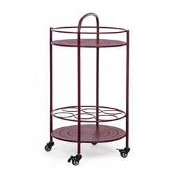 [SAM-B0802890] Carrello per bottiglie in acciaio Rosso Bordeaux - Samnite