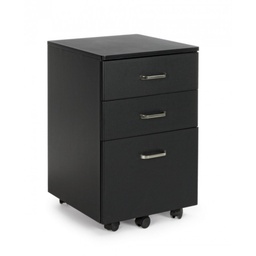 [SAM-B3710200] Cassettiera da ufficio in MDF tre cassetti Nero NADIR 40x44x h65 cm - Samnite