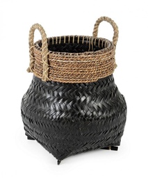 [SAM-B0680490] Cesto Deco Priscilla Nero S - Samnite
