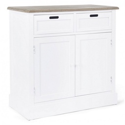 [SAM-B0740491] Credenza in MDF due ante due cassetti Bianca DOROTEA 84x39,5x h85 cm - Samnite