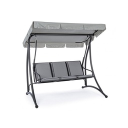 [SAM-B0790224] Dondolo in acciaio tre posti Antracite GRELY 190x120x h185 cm - Samnite