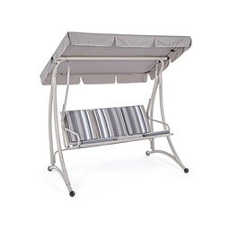 [SAM-B0790223] Dondolo in acciaio tre posti Avorio GRELY 190x120x h185 cm - Samnite
