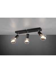 [SAM-TRIOR80183032] Faretto Spot 3xE27 Vannes Nero L44 cm Trio Lighting - Samnite