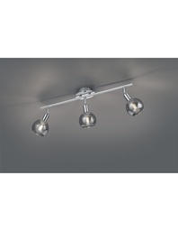 [SAM-TRIOR80593006] Faretto Spot Da Soffitto Brest Cromo 3 Vetri Fumé Trio Lighting - Samnite