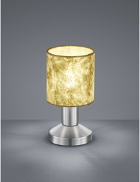 [SAM-TRIO595400179] Lampada Da Tavolo Garda Nichel E Tessuto Oro Ø9 cm Trio Lighting - Samnite