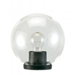 [SAM-SOV292/06] Lampada da esterno con testa-palo in termoplastico e sfera chiara in PMMA Ø 25cm nero - Samnite