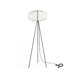 [SAM-LA/141/OR] Lampada da terra a  Led  paralume in acciaio ottone lucido 50x50xh.150 cm - Samnite