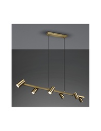[SAM-TRIO302400604] Lampadario 6 Faretti GU10 Orientabili Marley Ottone Invecchiato Trio Lighting - Samnite