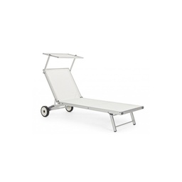 [SAM-B0815052] Lettino Cross con ruote in alluminio bianco - Samnite
