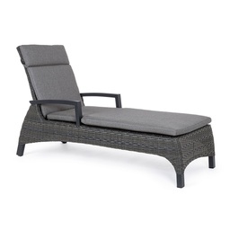 [SAM-B0661853] Lettino con cuscini Britton antracite  cm 205 - Samnite