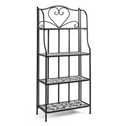 [SAM-B0806169] Libreria pieghevole Positano 4 piani in metallo stile country cm 57x28x133h - Samnite