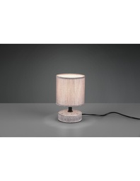 [SAM-TRIOR50980126] Lumetto Marrone Moderno Base Ceramica con Paralume Tessuto Marie Trio Lighting - Samnite