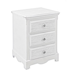 [SAM-B0744184] Mobile cassettiera 3 cassetti legno bianco Blanc cm 40 x 34 x 63,5 - Samnite