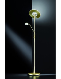 [SAM-TRIO422710308] Piantana Led Con Luce Spot da Lettura Dimmerabile Quebec Ottone Trio Lighting - Samnite