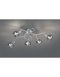 [SAM-TRIOR60595006] Plafoniera Girandola Brest Cromo 5 Vetri Fumé Trio Lighting - Samnite