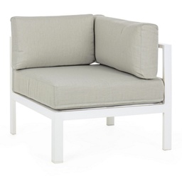 [SAM-B0662688] Poltrona angolare arredo giardino bianca Marinel - Samnite